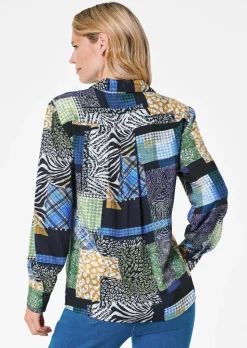 Chemisier imprimé avec motif patchwork