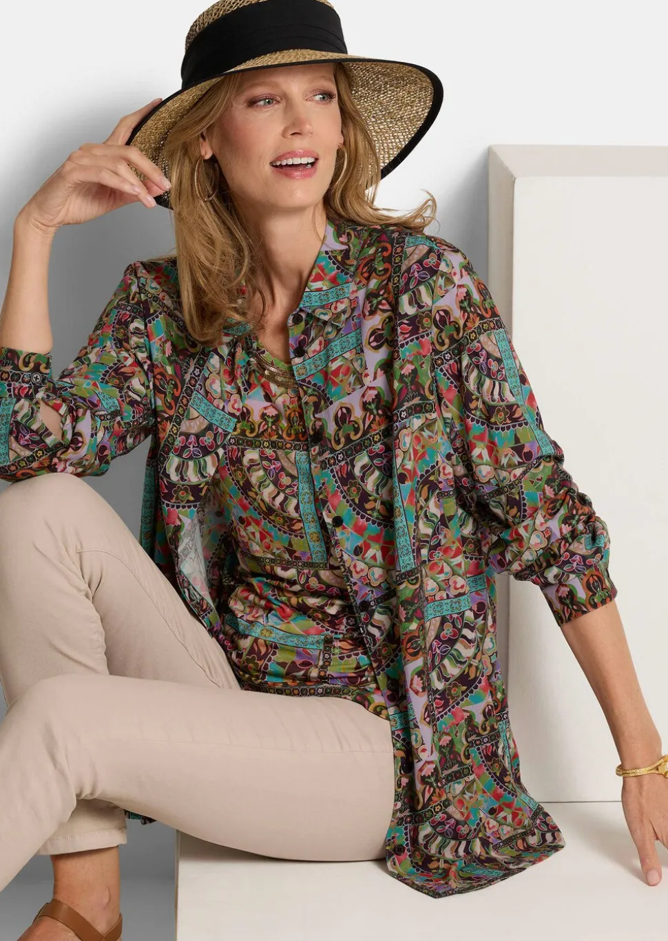 Chemisier long en pure viscose