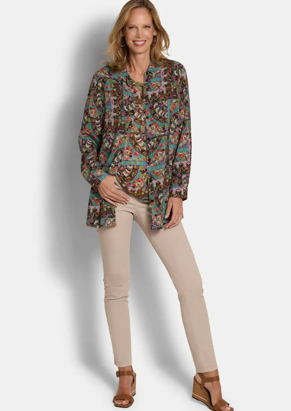 Chemisier long en pure viscose