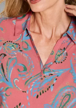 Chemisier à motif cachemire en pure viscose