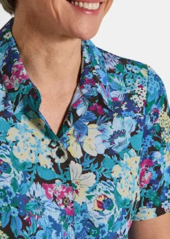 Chemisier à motif floral - repassage superflu