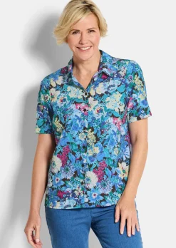Chemisier à motif floral - repassage superflu