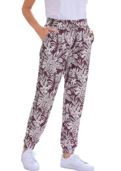 Confortable pantalon de jogging imprimé feuilles