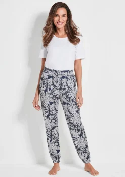 Confortable pantalon de jogging imprimé feuilles