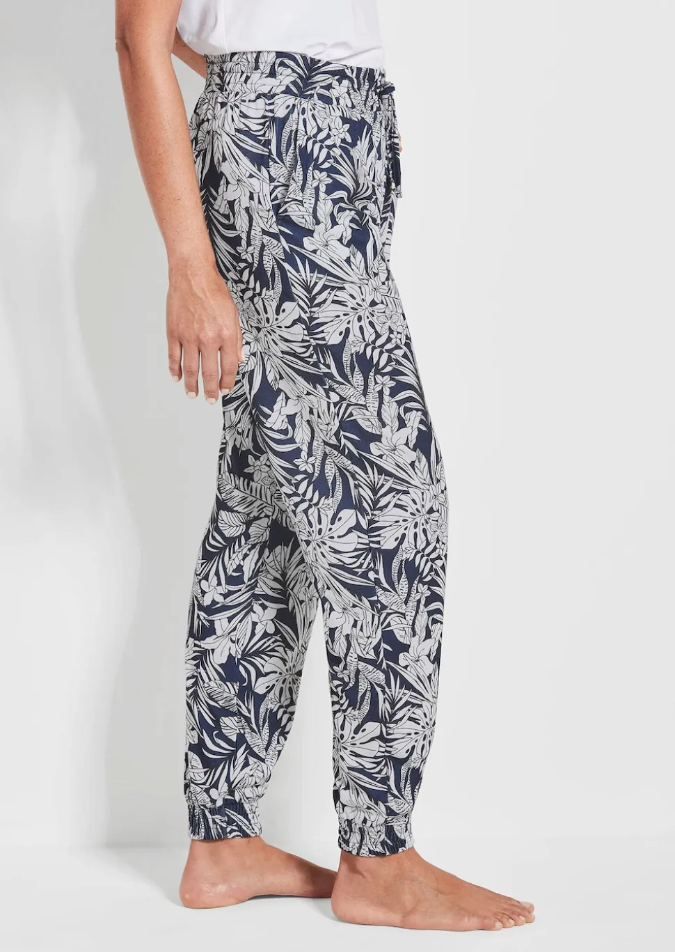 Confortable pantalon de jogging imprimé feuilles