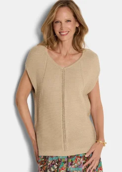 Débardeur en tricot à la brillance raffiné
