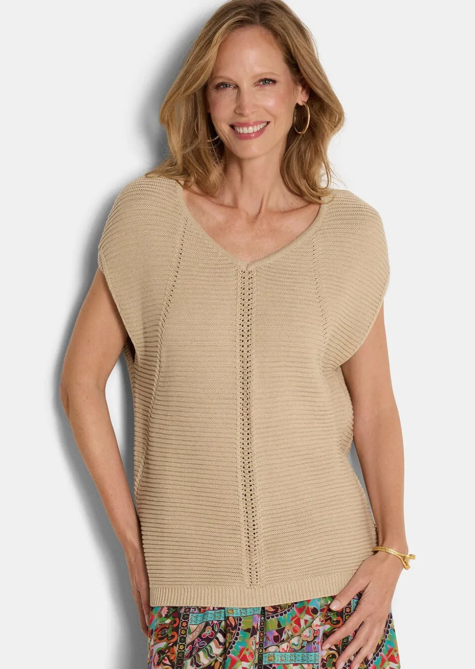 Débardeur en tricot à la brillance raffiné