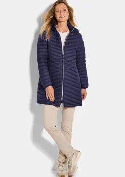 Doudoune longue féminine avec matelassage flatteur