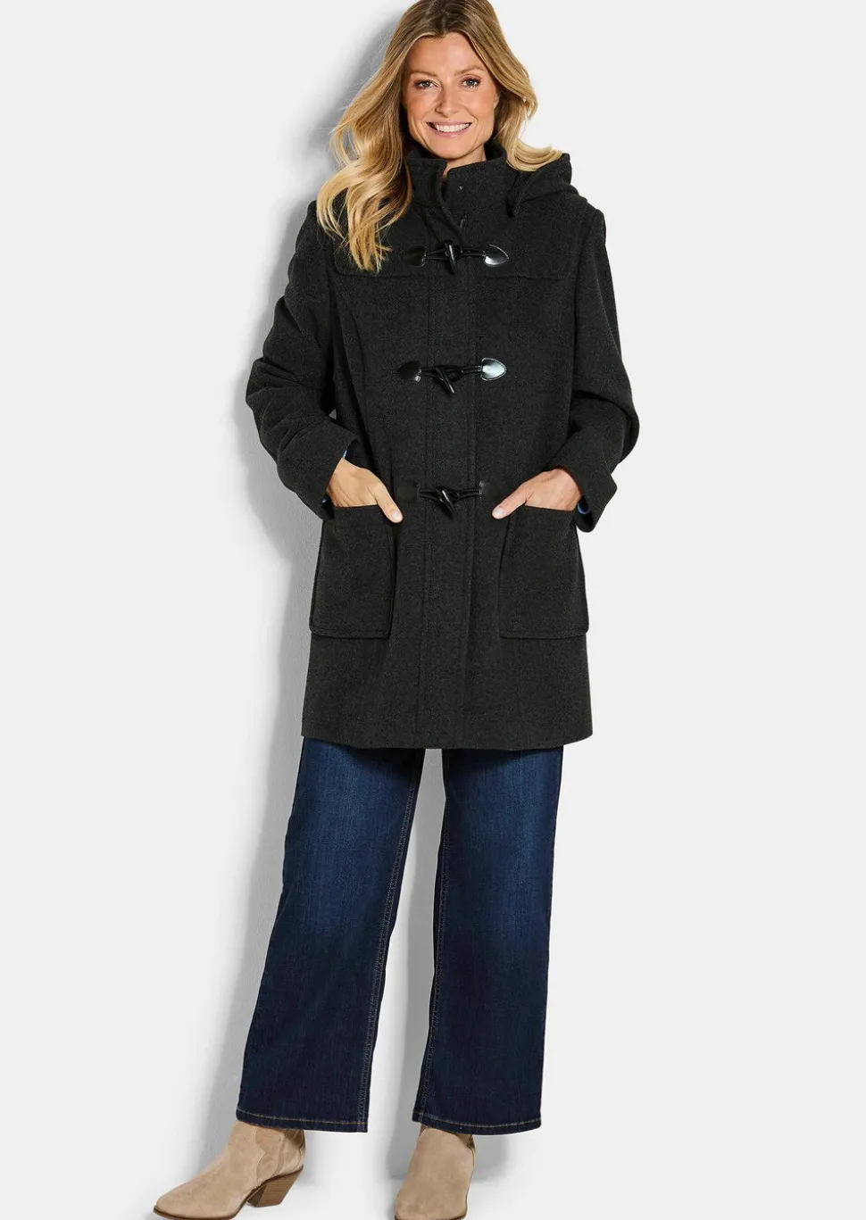 Duffle-coat classique en laine mélangée