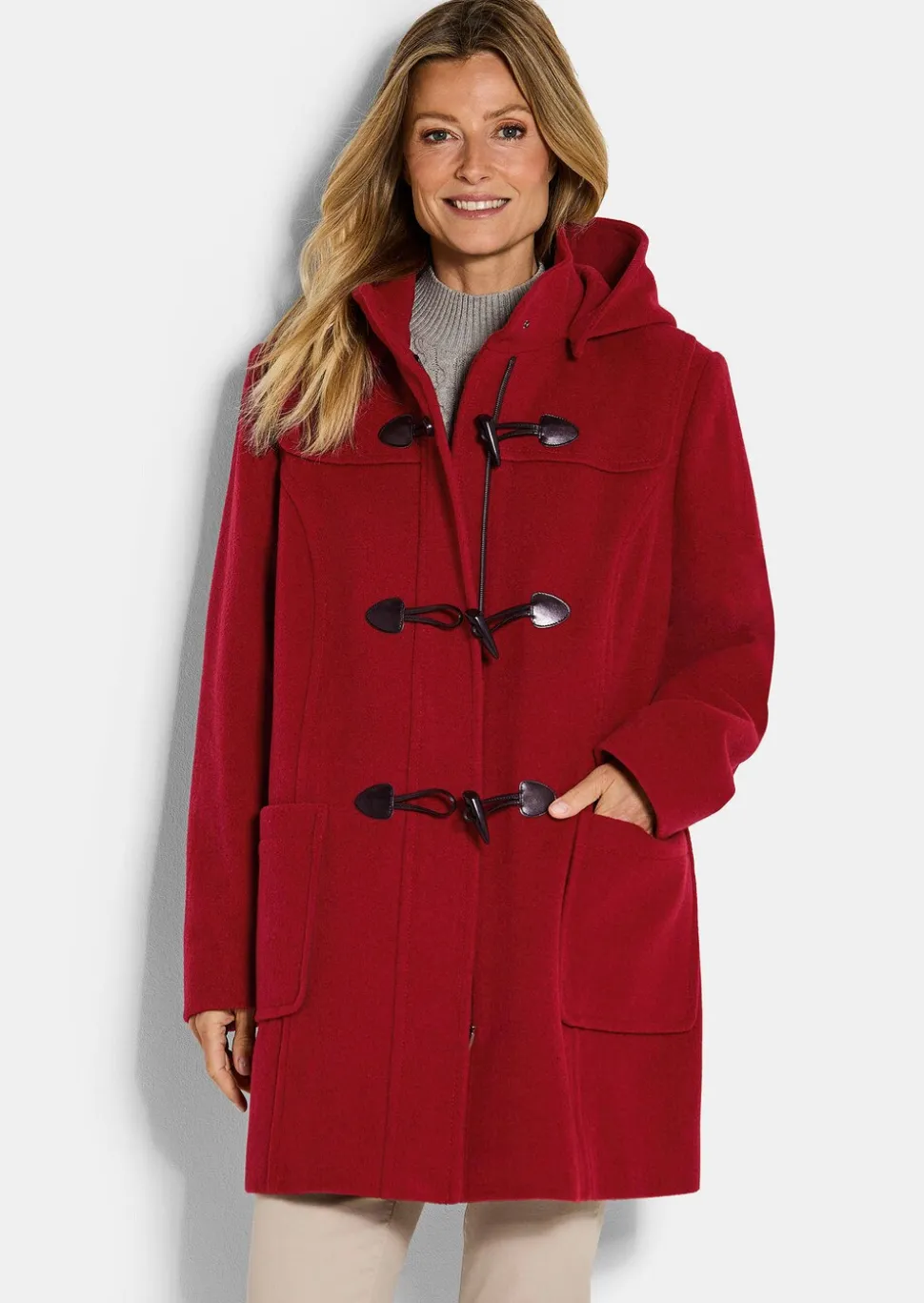 Duffle-coat classique en laine mélangée