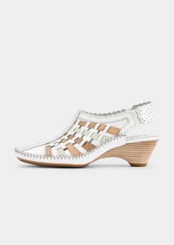 Escarpins à bride arrière avec dessus en cuir
