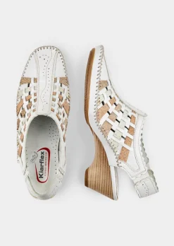 Escarpins à bride arrière avec dessus en cuir