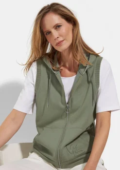 Gilet en sweat BARBARA LEBEK avec capuche et poche kangourou