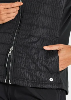 Gilet matelassé avec empiècements en jersey