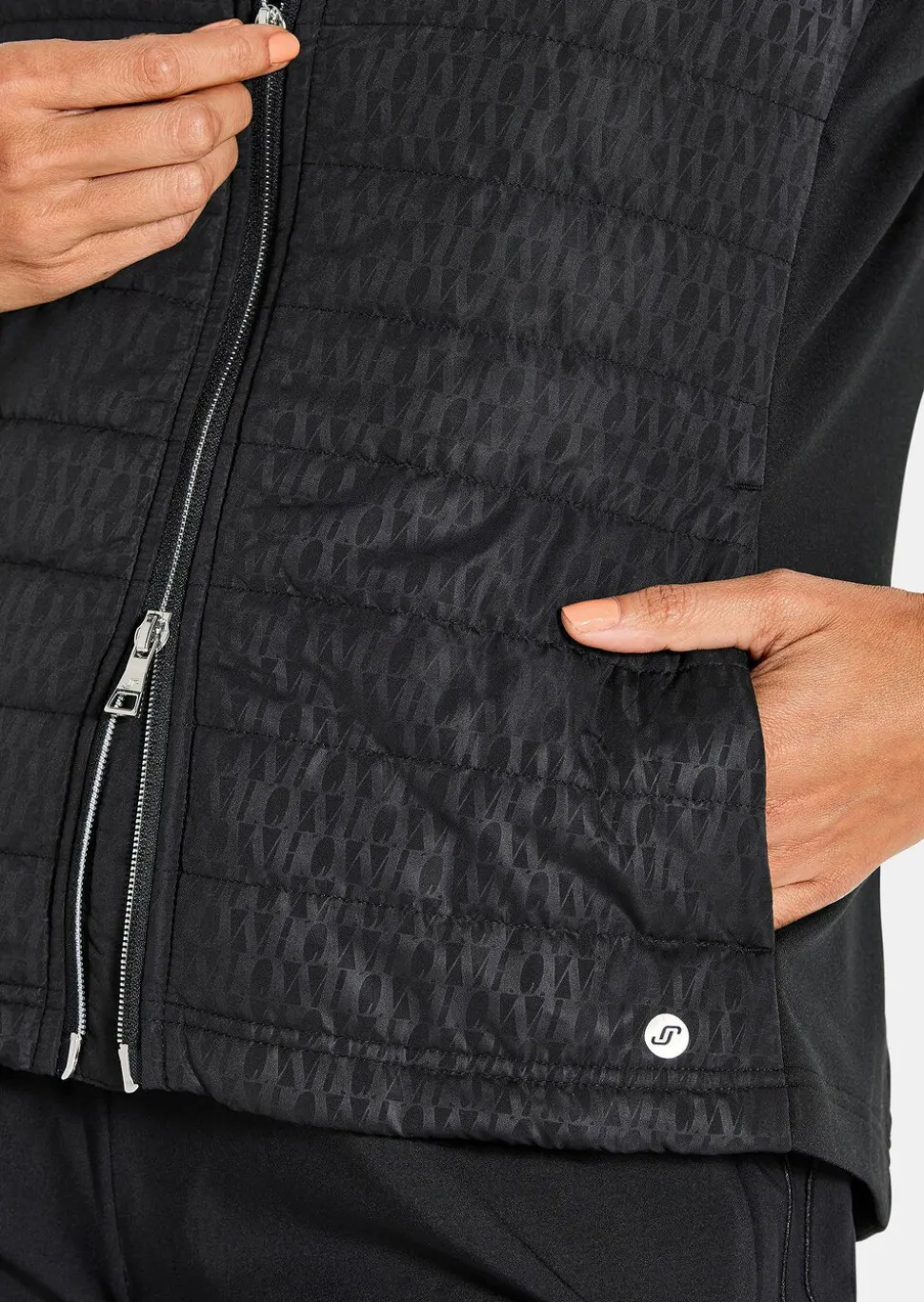 Gilet matelassé avec empiècements en jersey