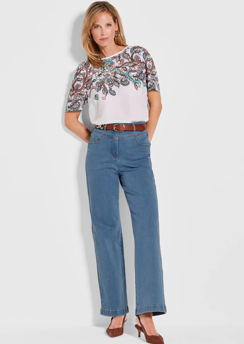 Jean ample VERA avec ceinture montée en forme