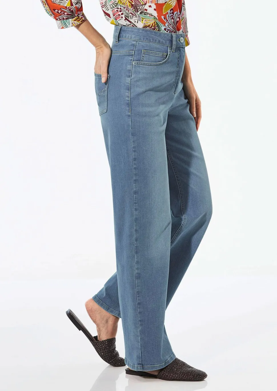 Jean ample VERA en denim extensible