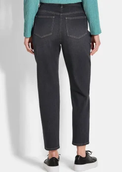Jean mom SARA en coton stretch