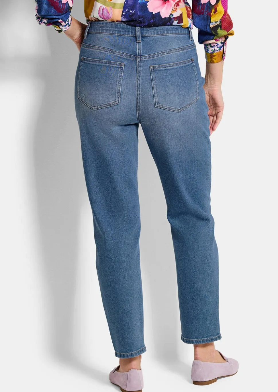 Jean mom SARA en coton stretch