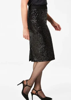 Jupe à paillettes avec taille élastique confort
