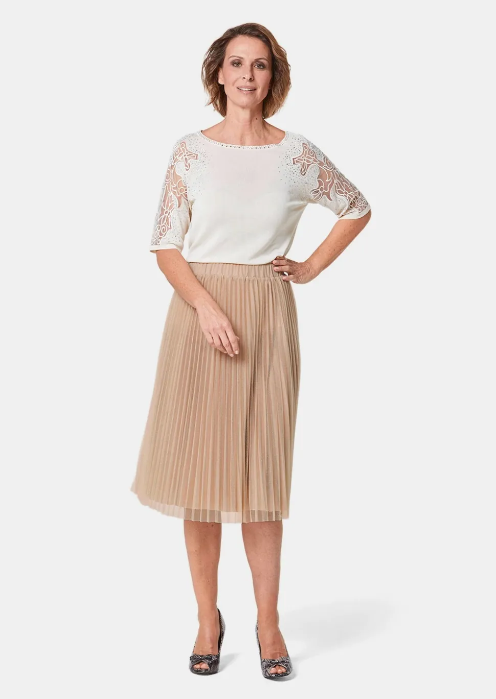 Jupe plissée en maille scintillante