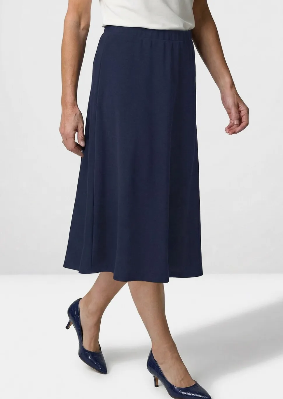 Jupe évasée en jersey avec taille élastique