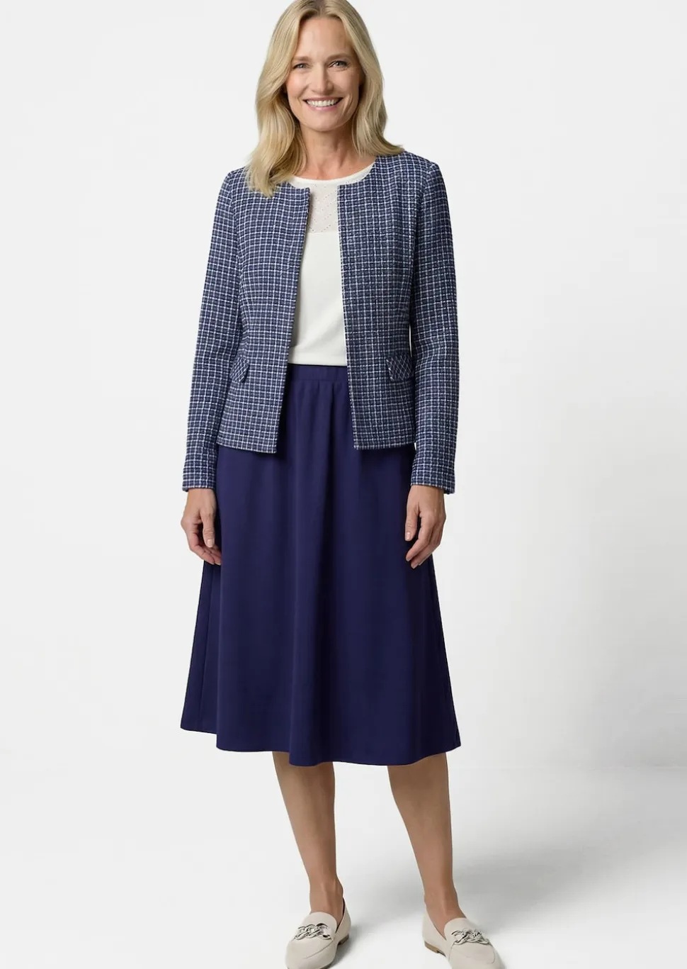 Jupe évasée en jersey avec taille élastique