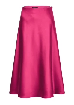 Jupe évasée en satin avec taille élastique
