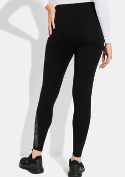 Legging avec empiècement en dentelle
