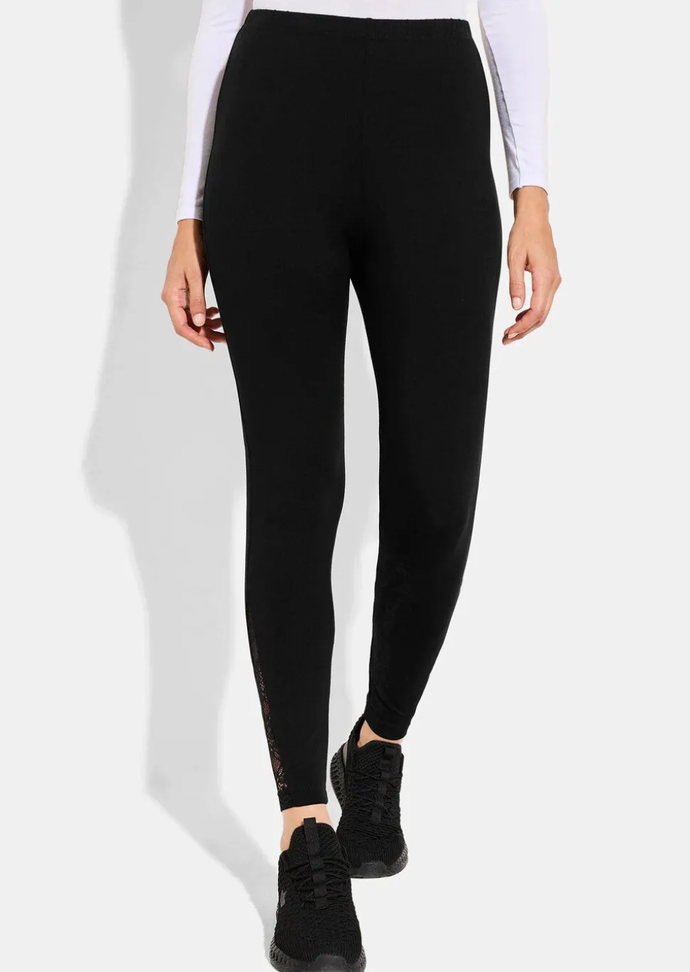 Legging avec empiècement en dentelle