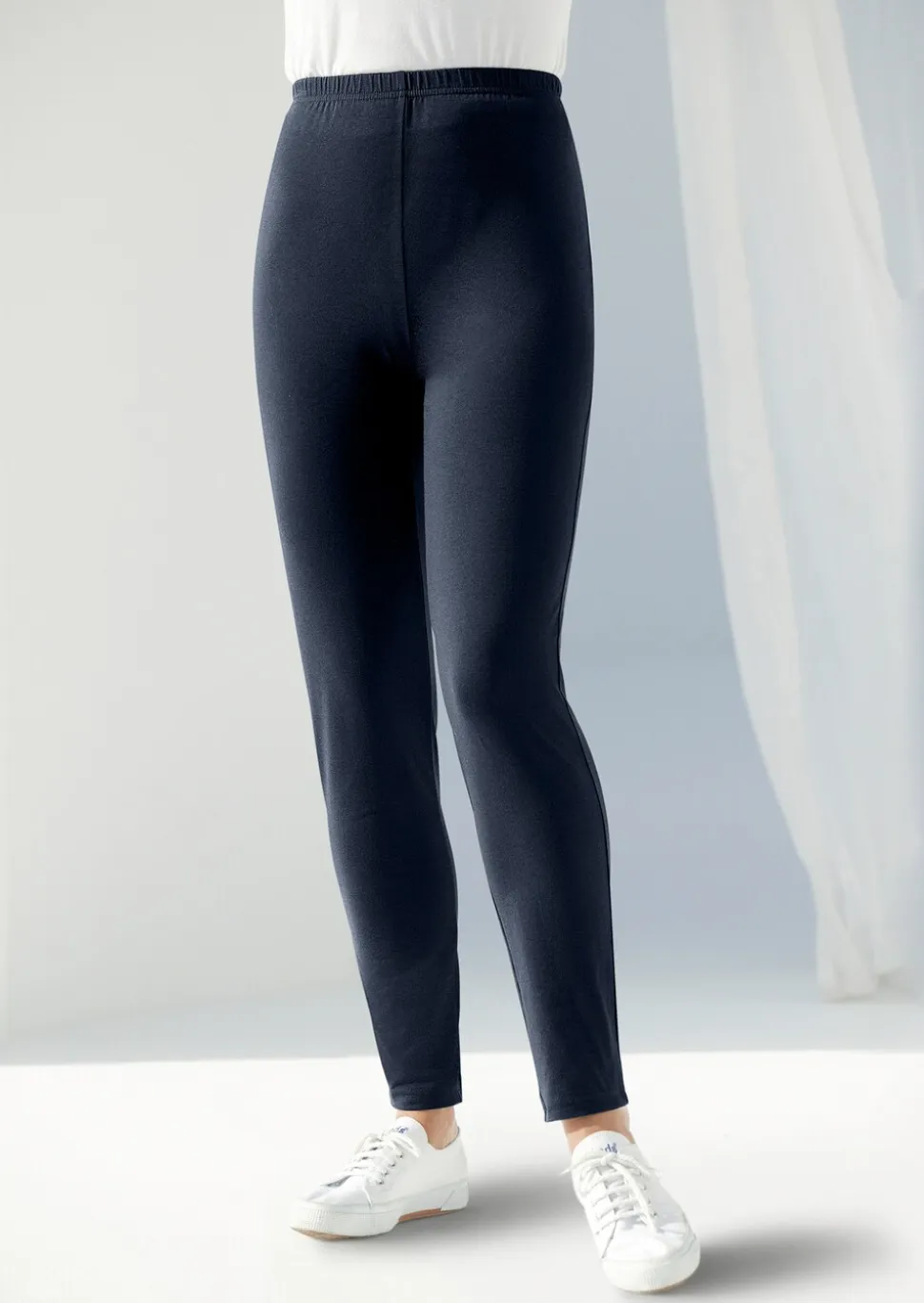 Legging stretch en coton peigné