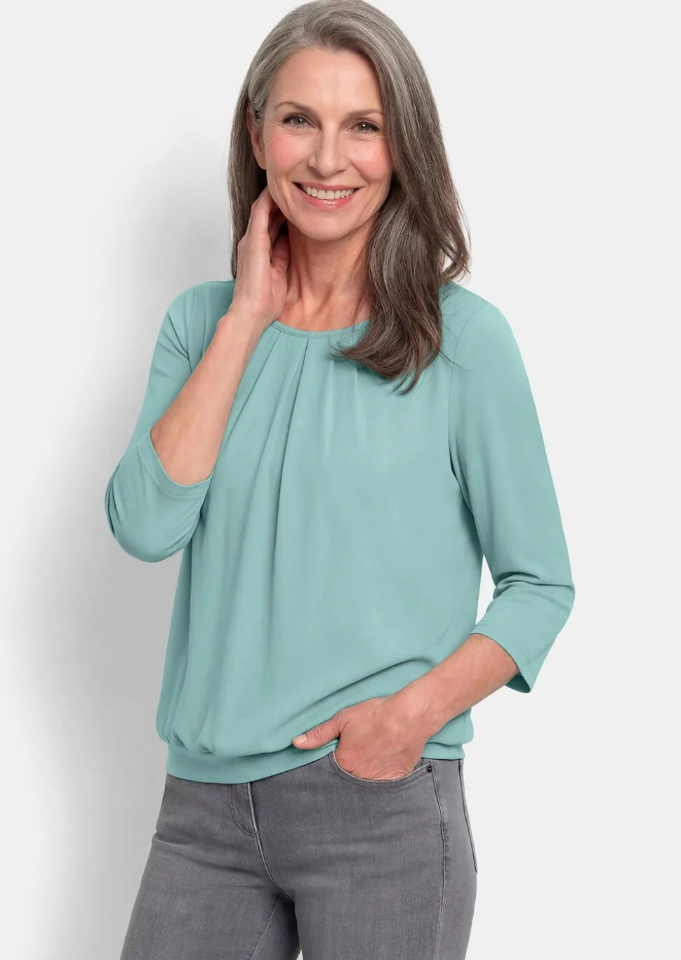 Élégant T-shirt aspect chemisier