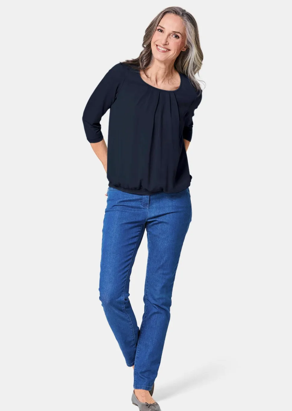 Élégant T-shirt aspect chemisier