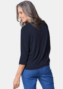 Élégant T-shirt aspect chemisier