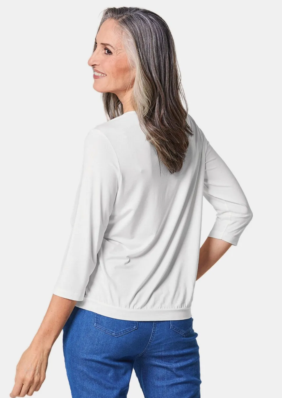 Élégant T-shirt aspect chemisier