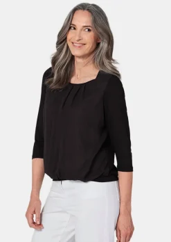 Élégant T-shirt aspect chemisier