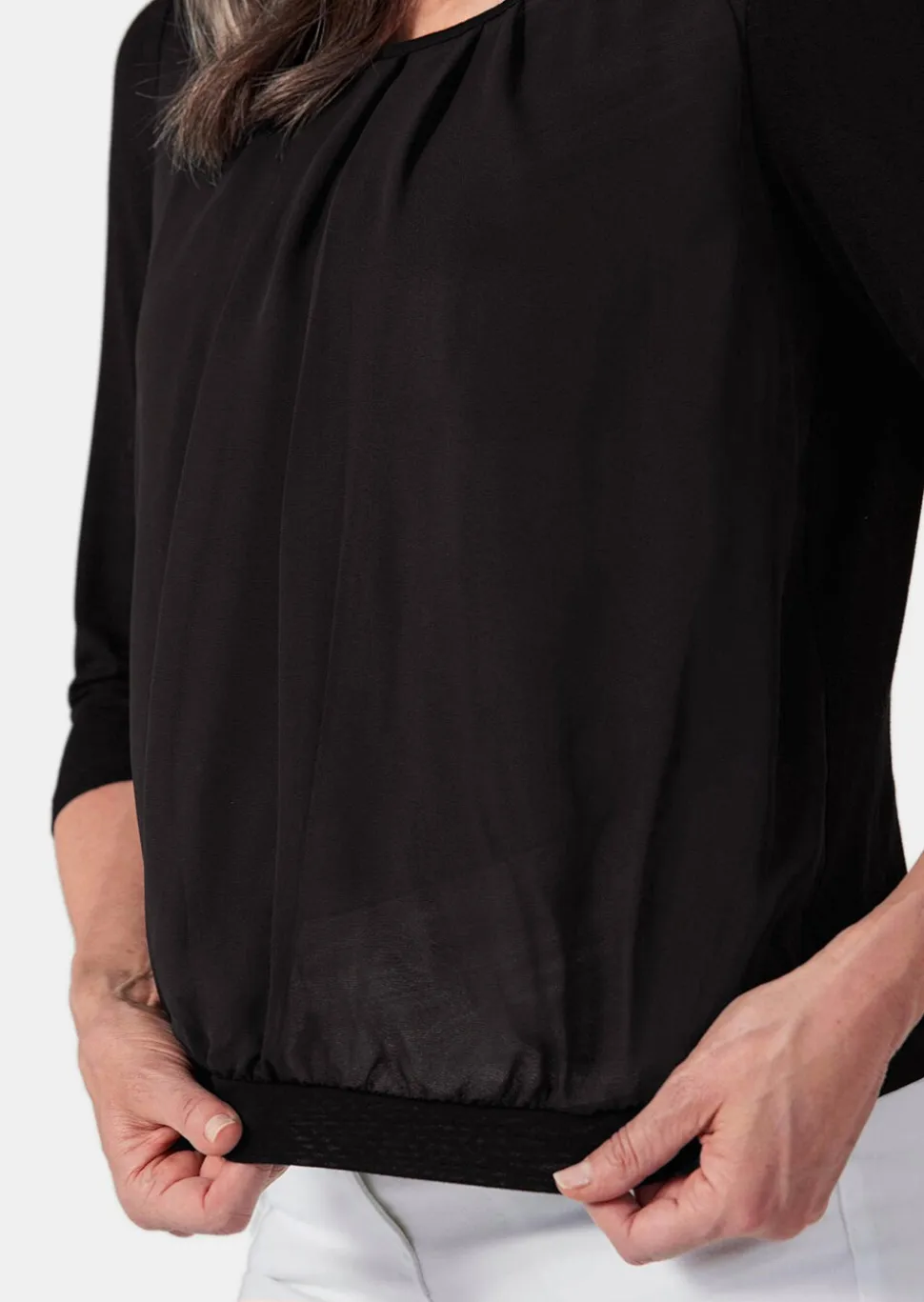 Élégant T-shirt aspect chemisier