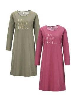 Lot de 2 chemises de nuit en pur coton