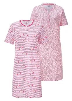 Lot de 2 chemises de nuit en pur coton
