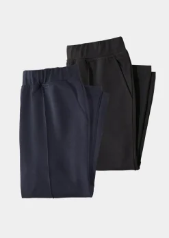 Lot de deux pantalons de jogging avec plis nervure