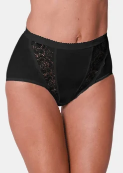Lot de 4 slips taille basse avec empiècement en dentelle
