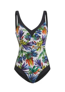 Maillot de bain avec encolure en V et doublure en filet