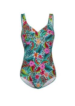 Maillot de bain avec encolure en V et doublure en filet