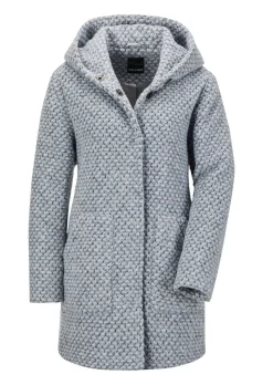 Manteau court bicolore en laine mélangée