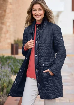 Manteau court matelassée à col droit