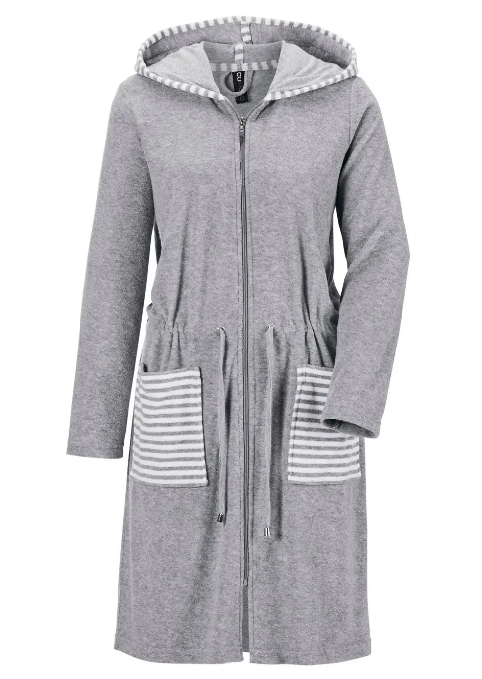 Manteau d'intérieur en éponge avec zip et capuche