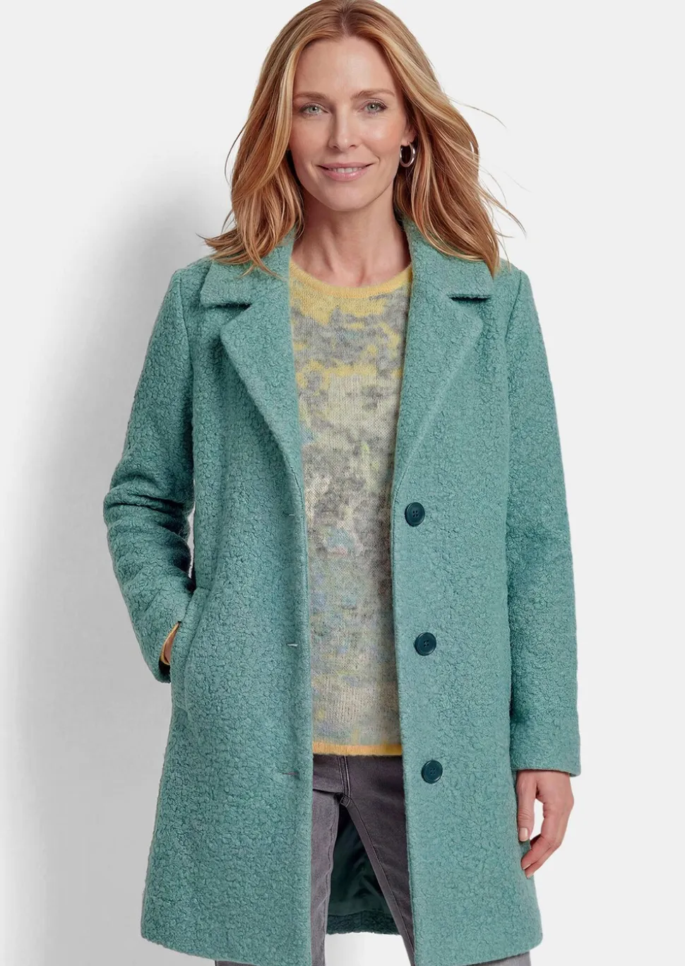 Manteau droit en douce bouclette