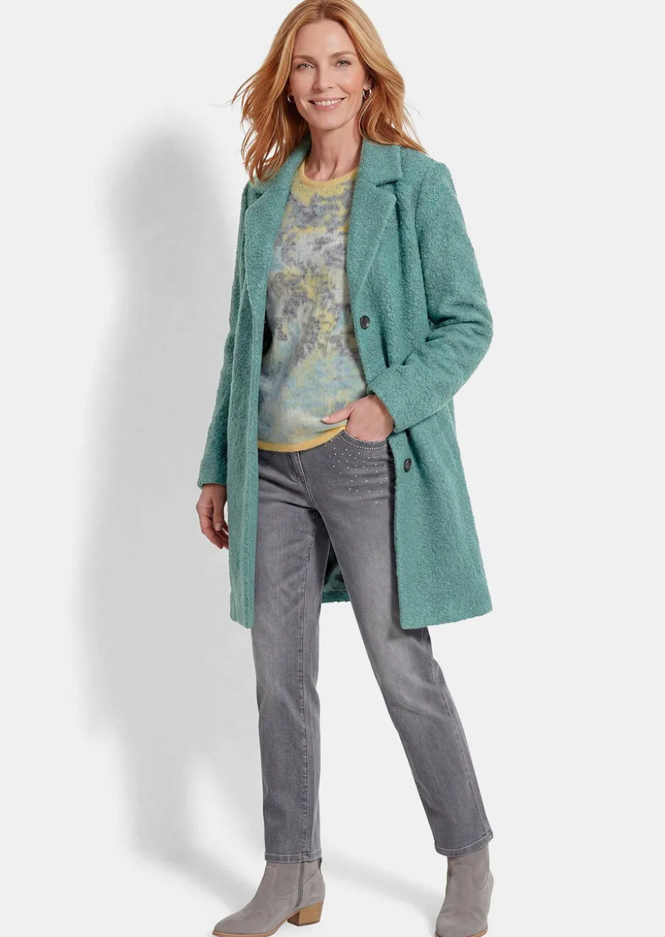 Manteau droit en douce bouclette