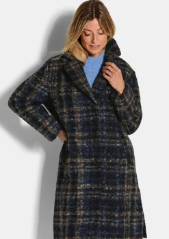 Manteau en bouclette à carreaux