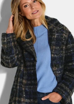 Manteau en bouclette à carreaux
